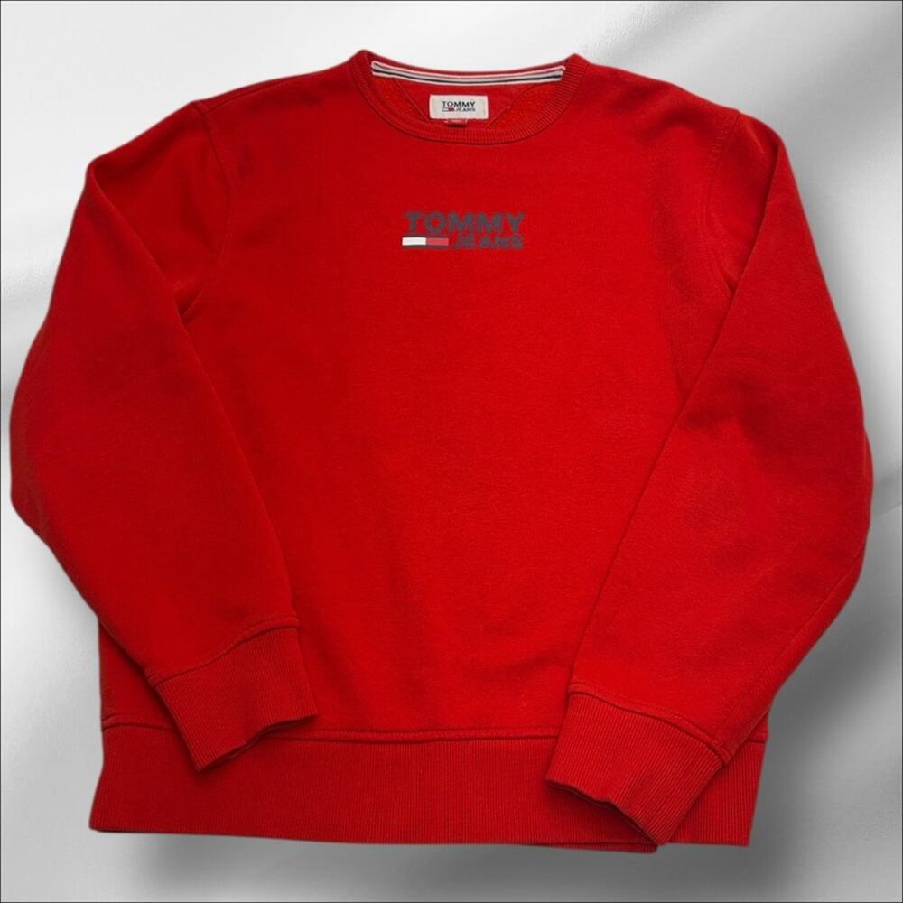 TOMMY JEANS Men’s Medium Red Crew Neck Sweatshirt